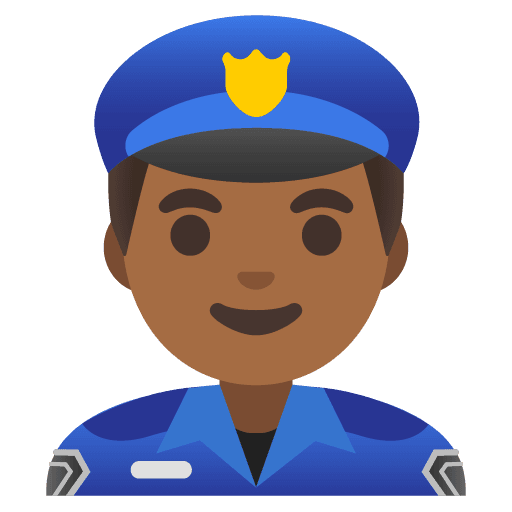 Man Police Officer: Medium-dark Skin Tone