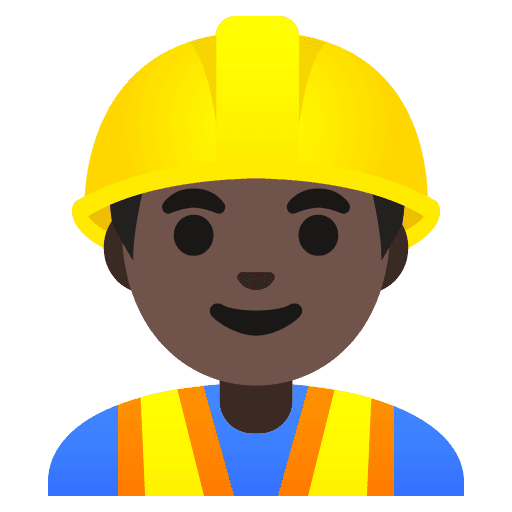 Man Construction Worker: Dark Skin Tone