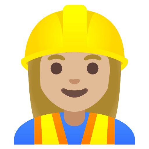 Woman Construction Worker: Medium-light Skin Tone