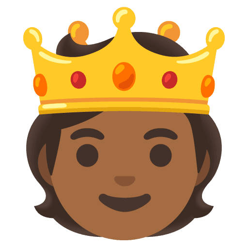 Person with Crown: Medium-dark Skin Tone