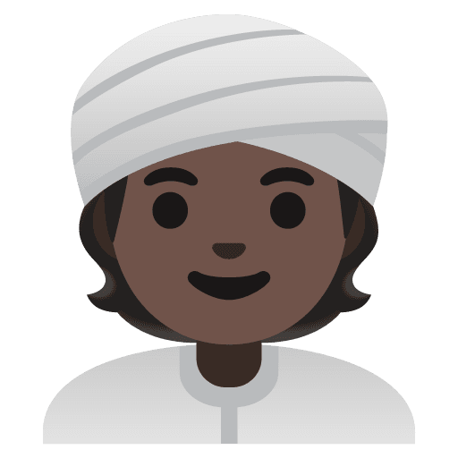 Person Wearing Turban: Dark Skin Tone