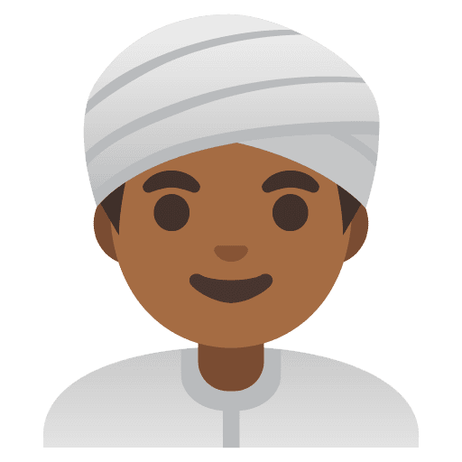 Man Wearing Turban: Medium-dark Skin Tone