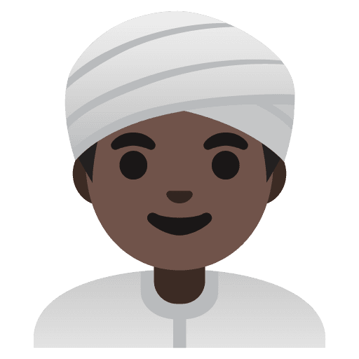 Man Wearing Turban: Dark Skin Tone