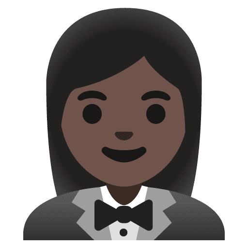 Woman in Tuxedo: Dark Skin Tone