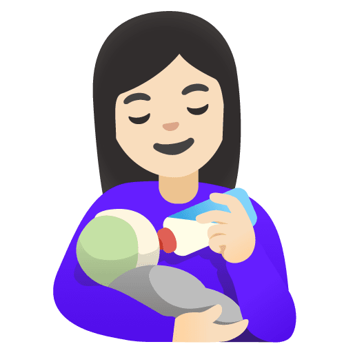 Woman Feeding Baby: Light Skin Tone