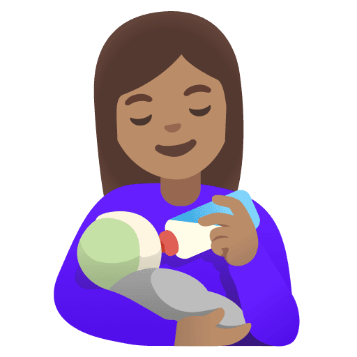 Woman Feeding Baby: Medium Skin Tone