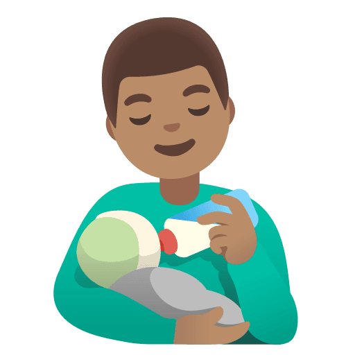 Man Feeding Baby: Medium Skin Tone