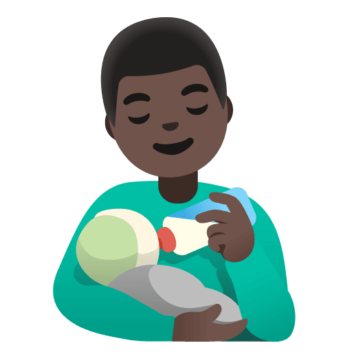 Man Feeding Baby: Dark Skin Tone