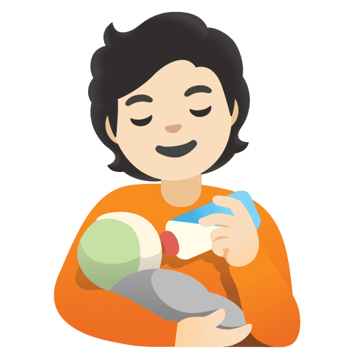 Person Feeding Baby: Light Skin Tone
