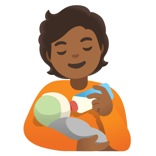 Person Feeding Baby: Medium-dark Skin Tone