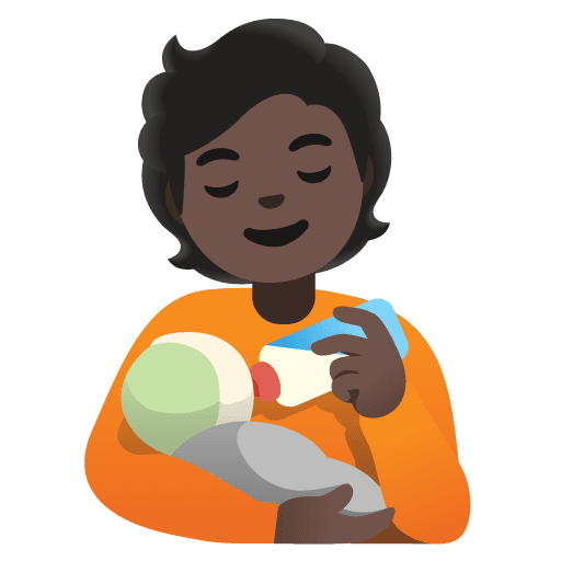 Person Feeding Baby: Dark Skin Tone