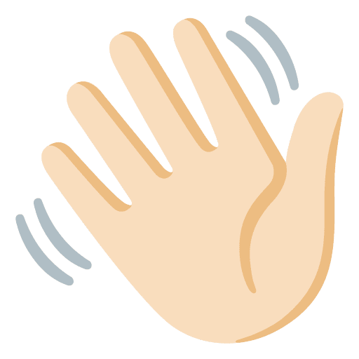 Waving Hand: Light Skin Tone