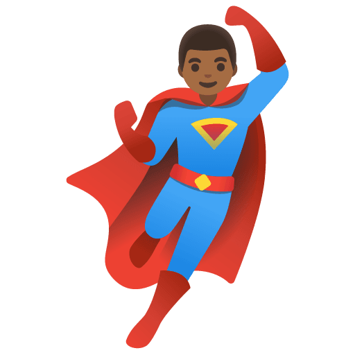 Man Superhero: Medium-dark Skin Tone