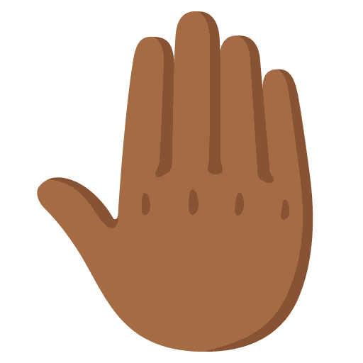 Raised Back of Hand: Medium-dark Skin Tone