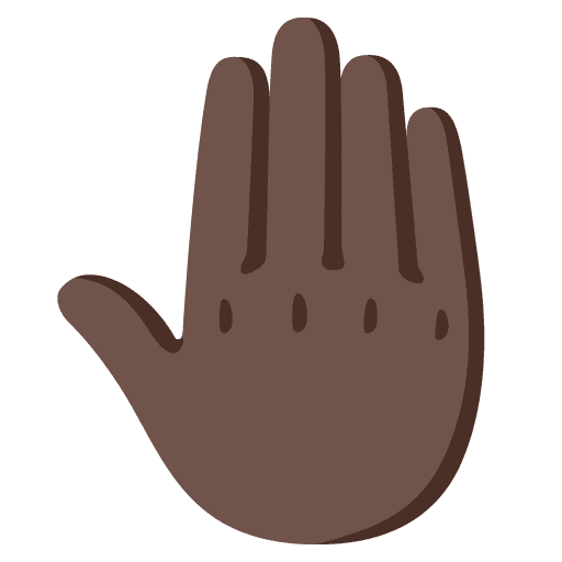 Raised Back of Hand: Dark Skin Tone