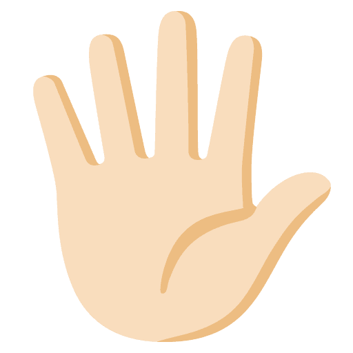 Hand with Fingers Splayed: Light Skin Tone