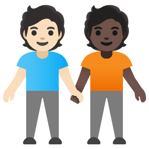 People Holding Hands: Light Skin Tone, Dark Skin Tone