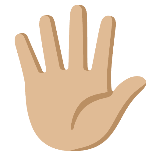 Hand with Fingers Splayed: Medium-light Skin Tone