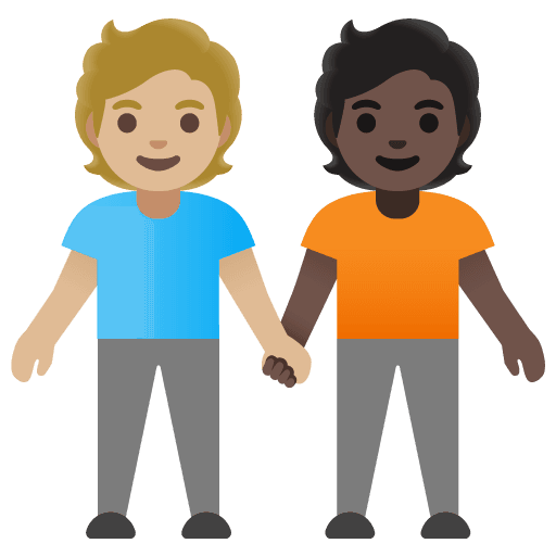 People Holding Hands: Medium-light Skin Tone, Dark Skin Tone