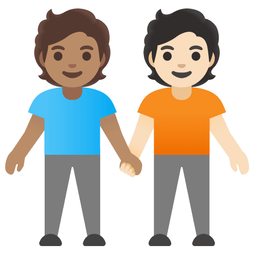 People Holding Hands: Medium Skin Tone, Light Skin Tone