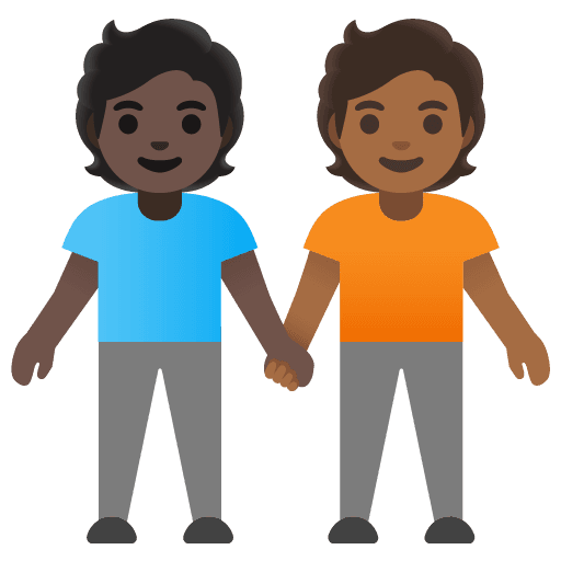 People Holding Hands: Dark Skin Tone, Medium-dark Skin Tone