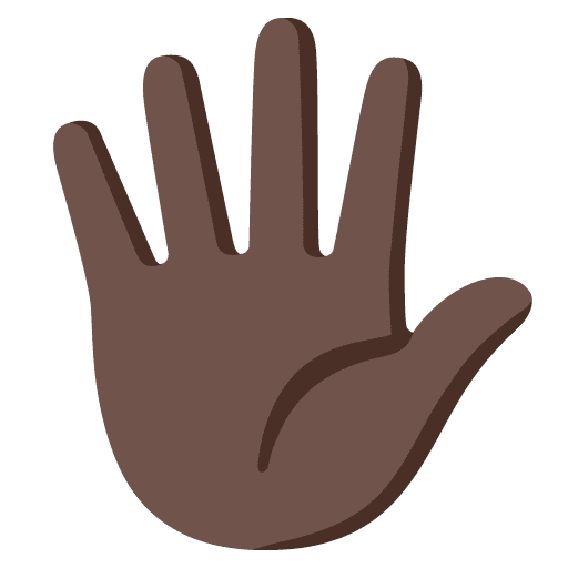 Hand with Fingers Splayed: Dark Skin Tone