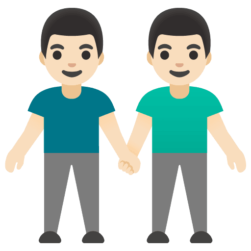 Men Holding Hands: Light Skin Tone