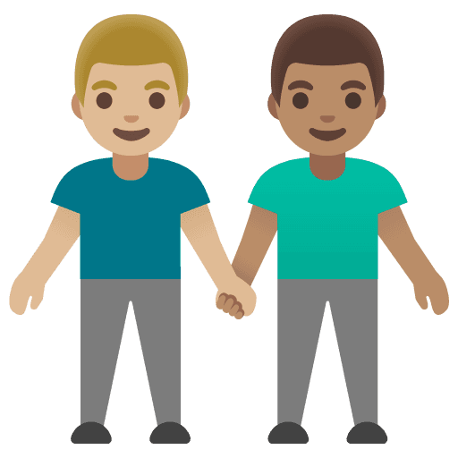 Men Holding Hands: Medium-light Skin Tone, Medium Skin Tone