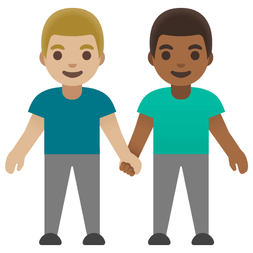 Men Holding Hands: Medium-light Skin Tone, Medium-dark Skin Tone