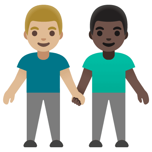 Men Holding Hands: Medium-light Skin Tone, Dark Skin Tone