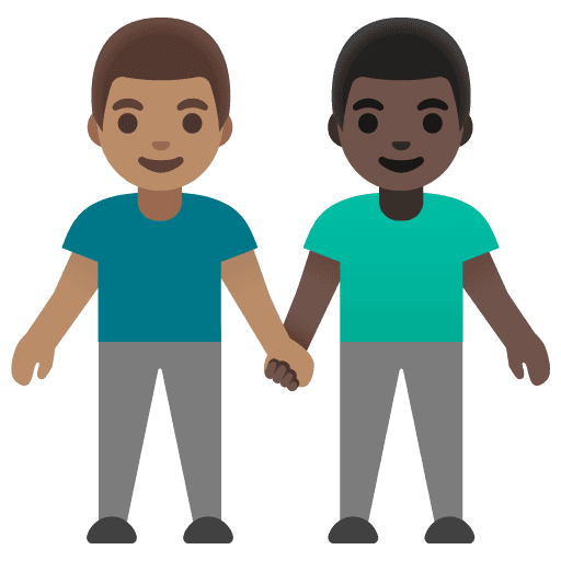 Men Holding Hands: Medium Skin Tone, Dark Skin Tone