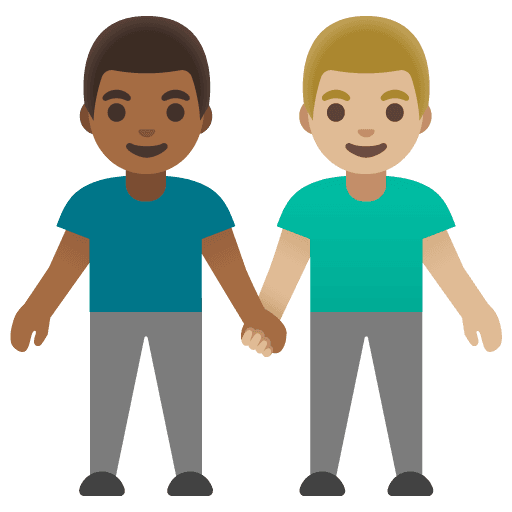 Men Holding Hands: Medium-dark Skin Tone, Medium-light Skin Tone