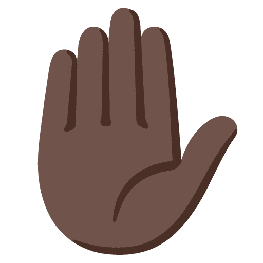 Raised Hand: Dark Skin Tone