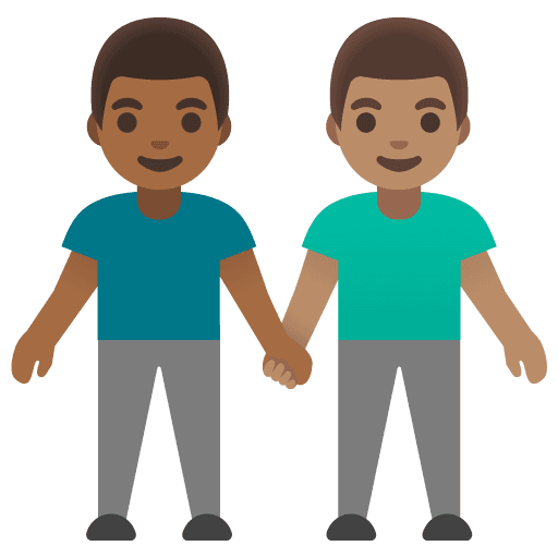 Men Holding Hands: Medium-dark Skin Tone, Medium Skin Tone