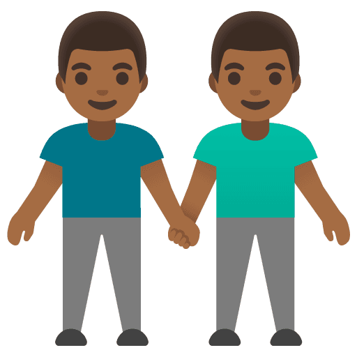 Men Holding Hands: Medium-dark Skin Tone