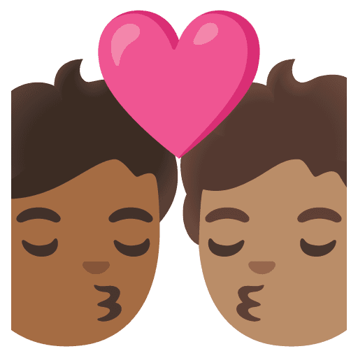 Kiss: Person, Person, Medium-dark Skin Tone, Medium Skin Tone