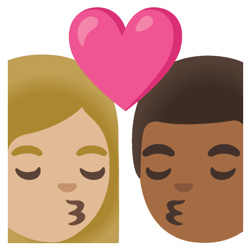 Kiss: Woman, Man, Medium-light Skin Tone, Medium-dark Skin Tone