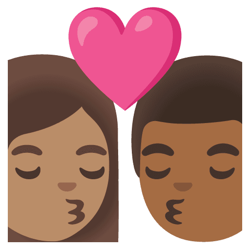 Kiss: Woman, Man, Medium Skin Tone, Medium-dark Skin Tone