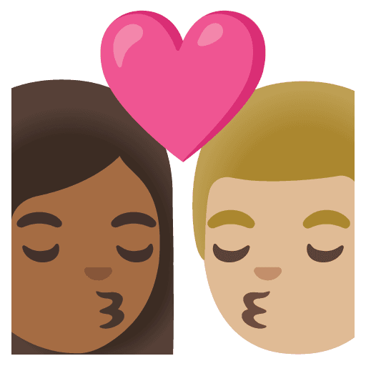 Kiss: Woman, Man, Medium-dark Skin Tone, Medium-light Skin Tone