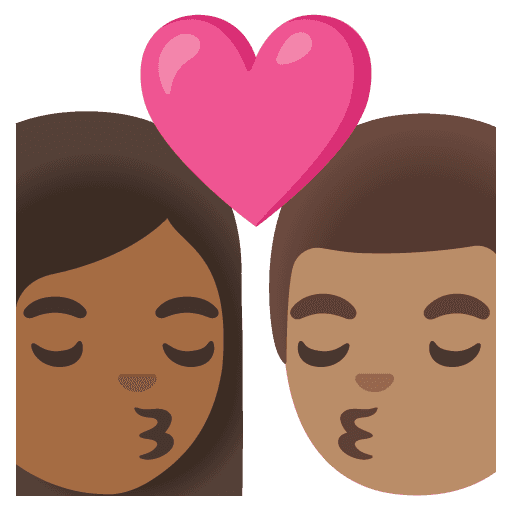 Kiss: Woman, Man, Medium-dark Skin Tone, Medium Skin Tone