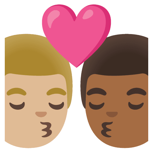 Kiss: Man, Man, Medium-light Skin Tone, Medium-dark Skin Tone