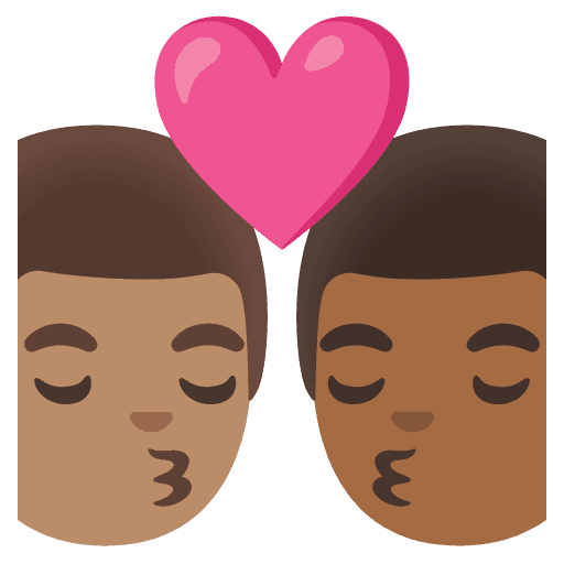 Kiss: Man, Man, Medium Skin Tone, Medium-dark Skin Tone