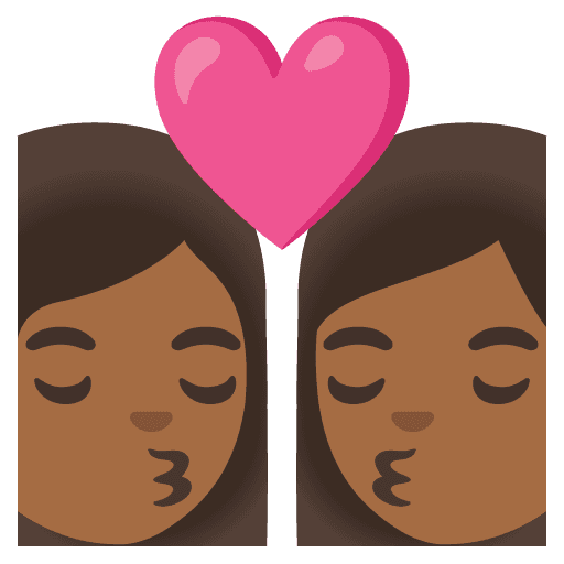 Kiss: Woman, Woman, Medium-dark Skin Tone