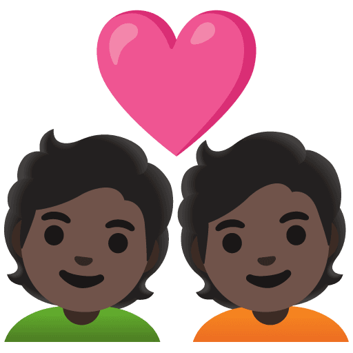 Couple with Heart: Dark Skin Tone