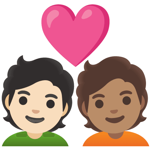Couple with Heart: Person, Person, Light Skin Tone, Medium Skin Tone