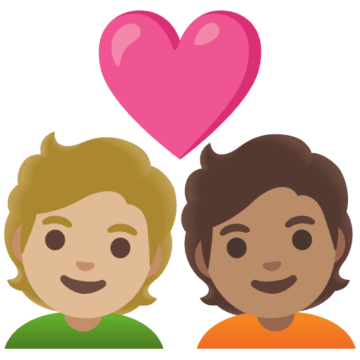 Couple with Heart: Person, Person, Medium-light Skin Tone, Medium Skin Tone