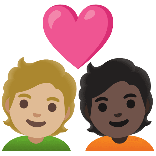 Couple with Heart: Person, Person, Medium-light Skin Tone, Dark Skin Tone