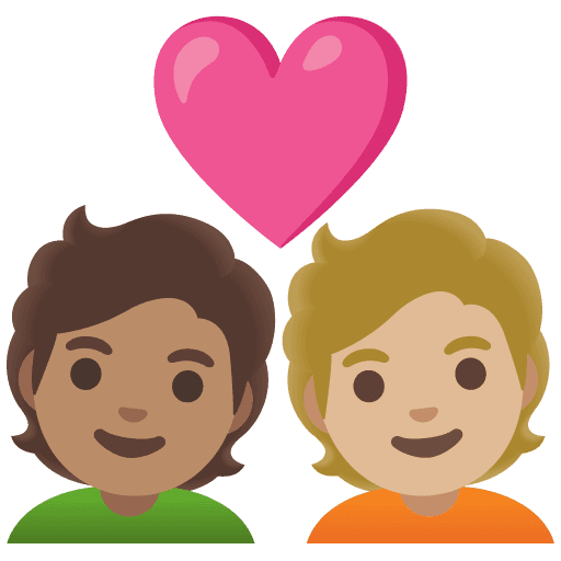 Couple with Heart: Person, Person, Medium Skin Tone, Medium-light Skin Tone