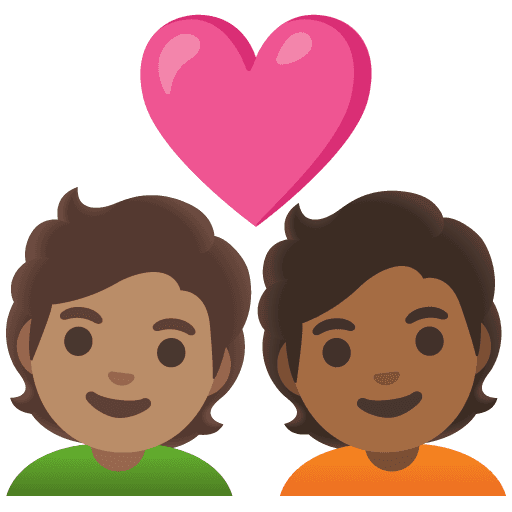 Couple with Heart: Person, Person, Medium Skin Tone, Medium-dark Skin Tone