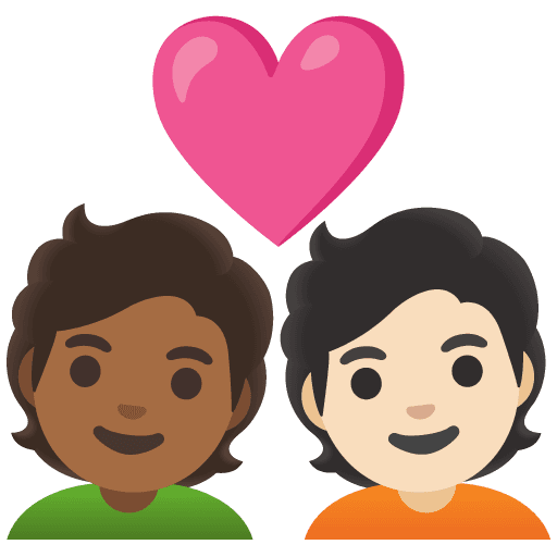 Couple with Heart: Person, Person, Medium-dark Skin Tone, Light Skin Tone